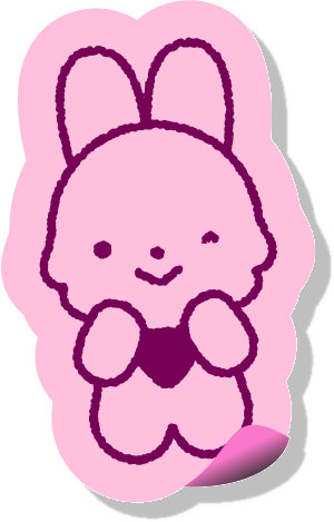 Pink bunny mascot