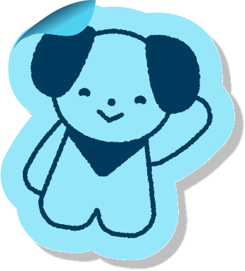 Blue puppy mascot
