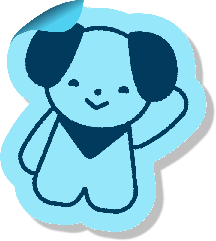 Blue puppy mascot